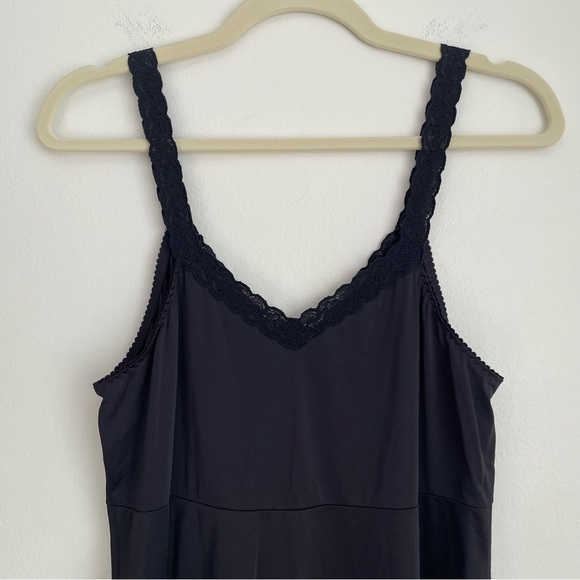 Vintage‎ Shadowline babydoll satin slip dress black whimsigoth fairy lace witchy - Picture 7 of 9